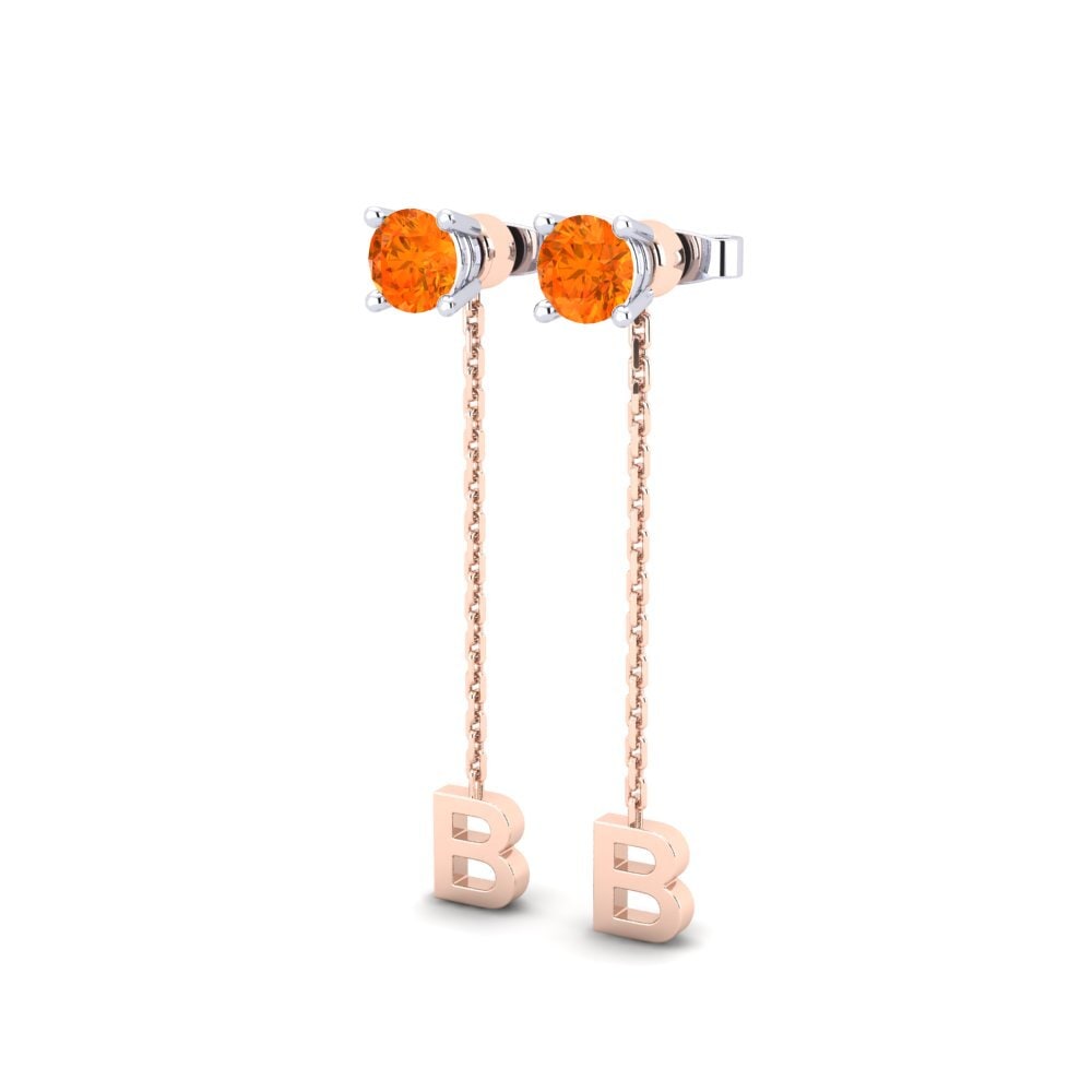 Orange Sapphire Women's Earring Aundrea B