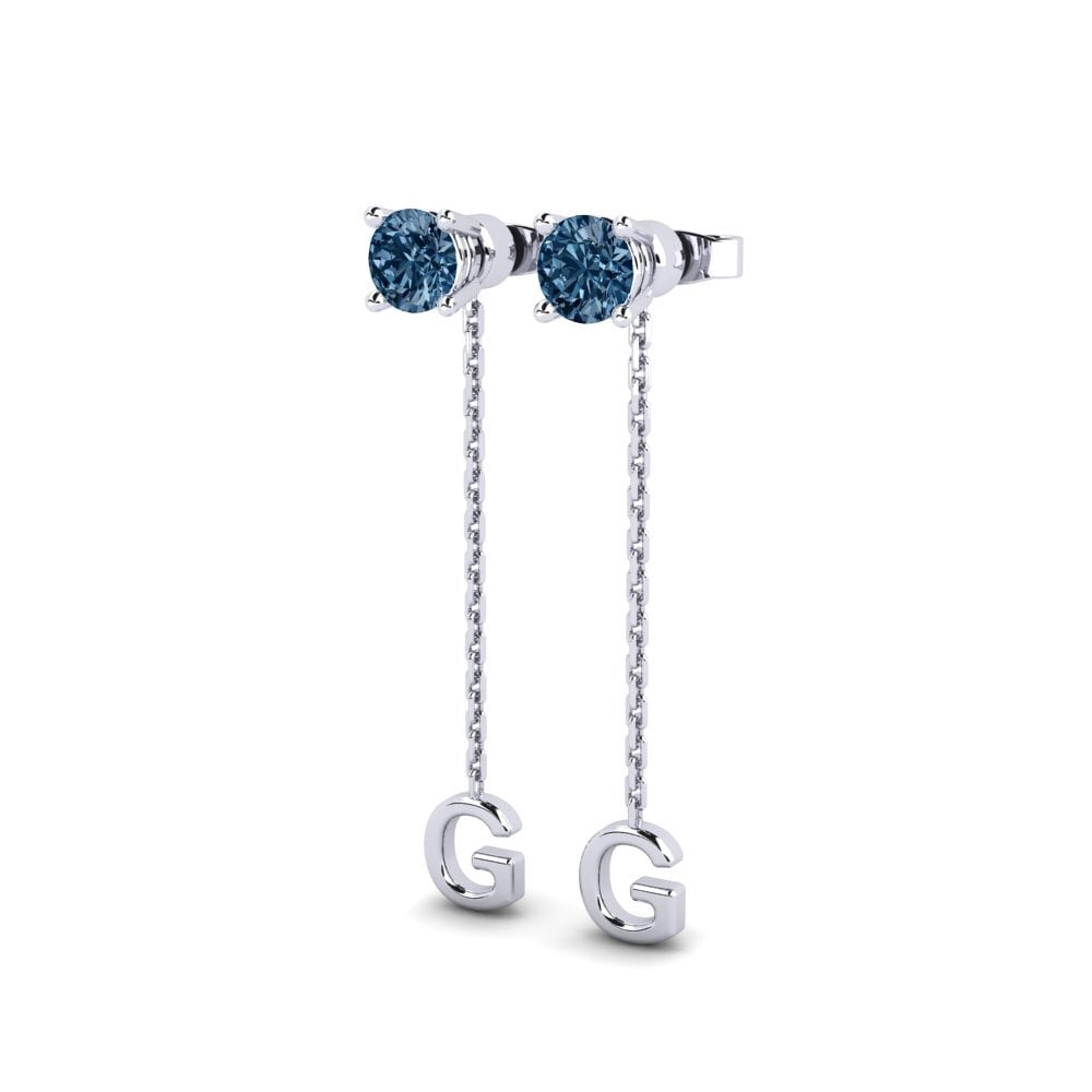 Diamante Azul Pendiente de mujer Aundrea G