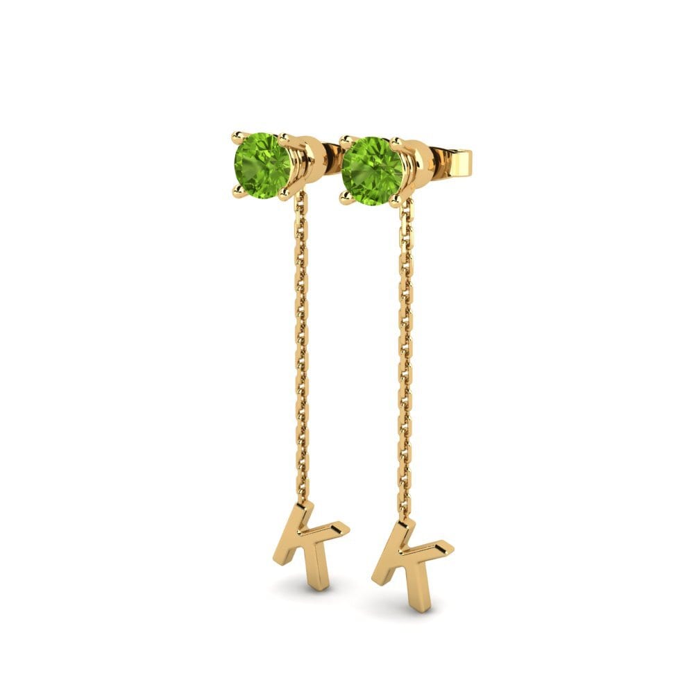 14ct Yellow Gold Peridot Women's Earring Aundrea K