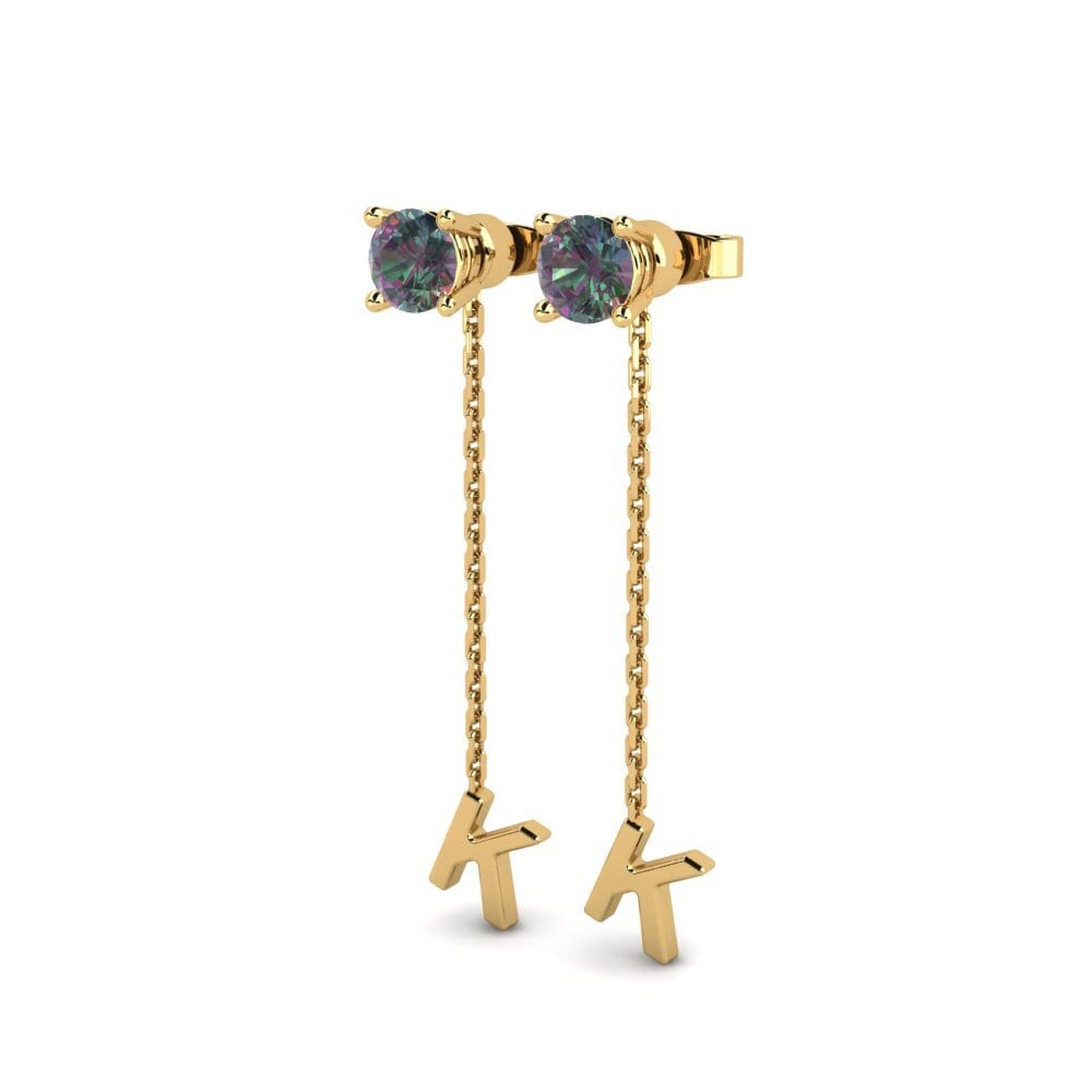 14ct Yellow Gold Mystic Topaz Women's Earring Aundrea K