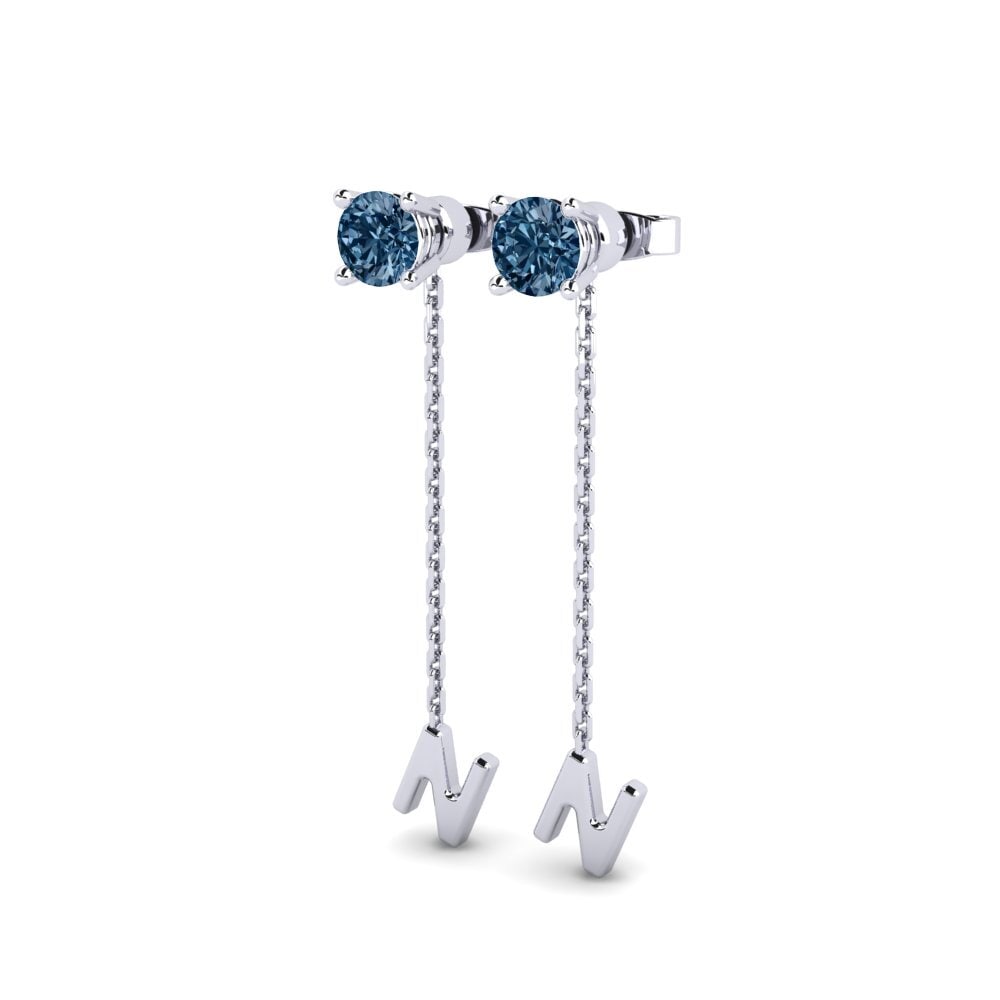 Diamante Azul Pendiente de mujer Aundrea N