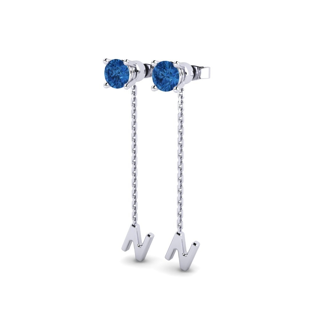 Dark Blue Zirconia Women's Earring Aundrea N