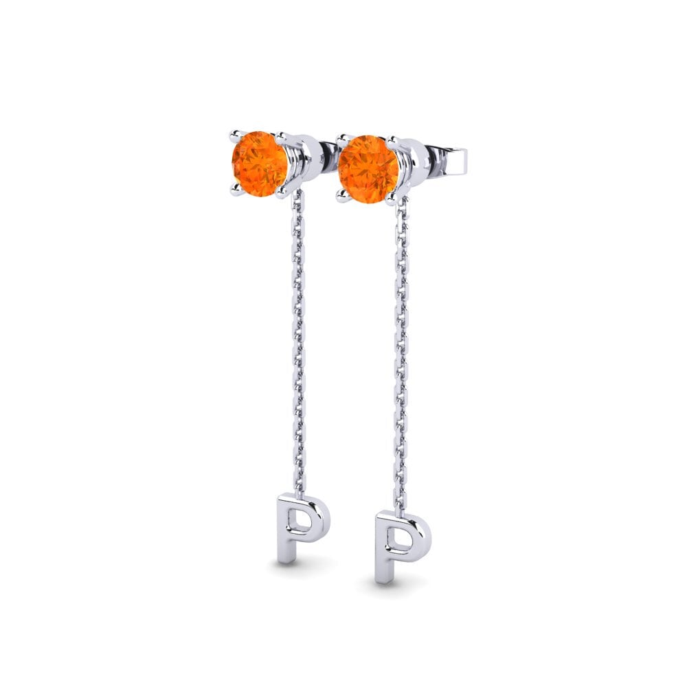 Orange Sapphire Women's Earring Aundrea P