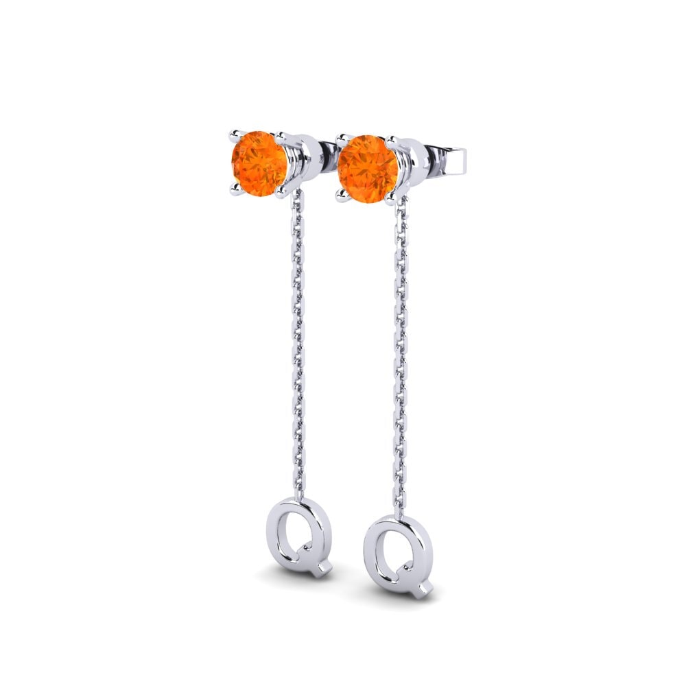 Orange Sapphire Women's Earring Aundrea Q