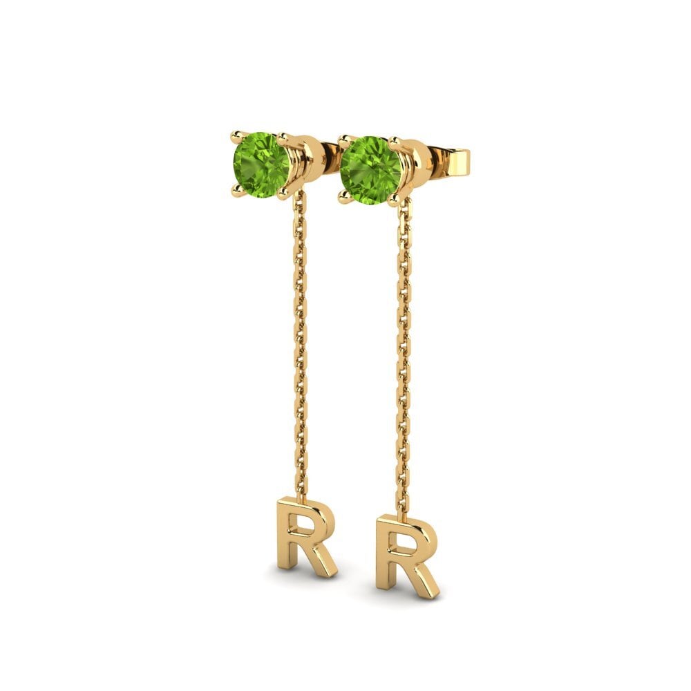 14ct Yellow Gold Peridot Women's Earring Aundrea R