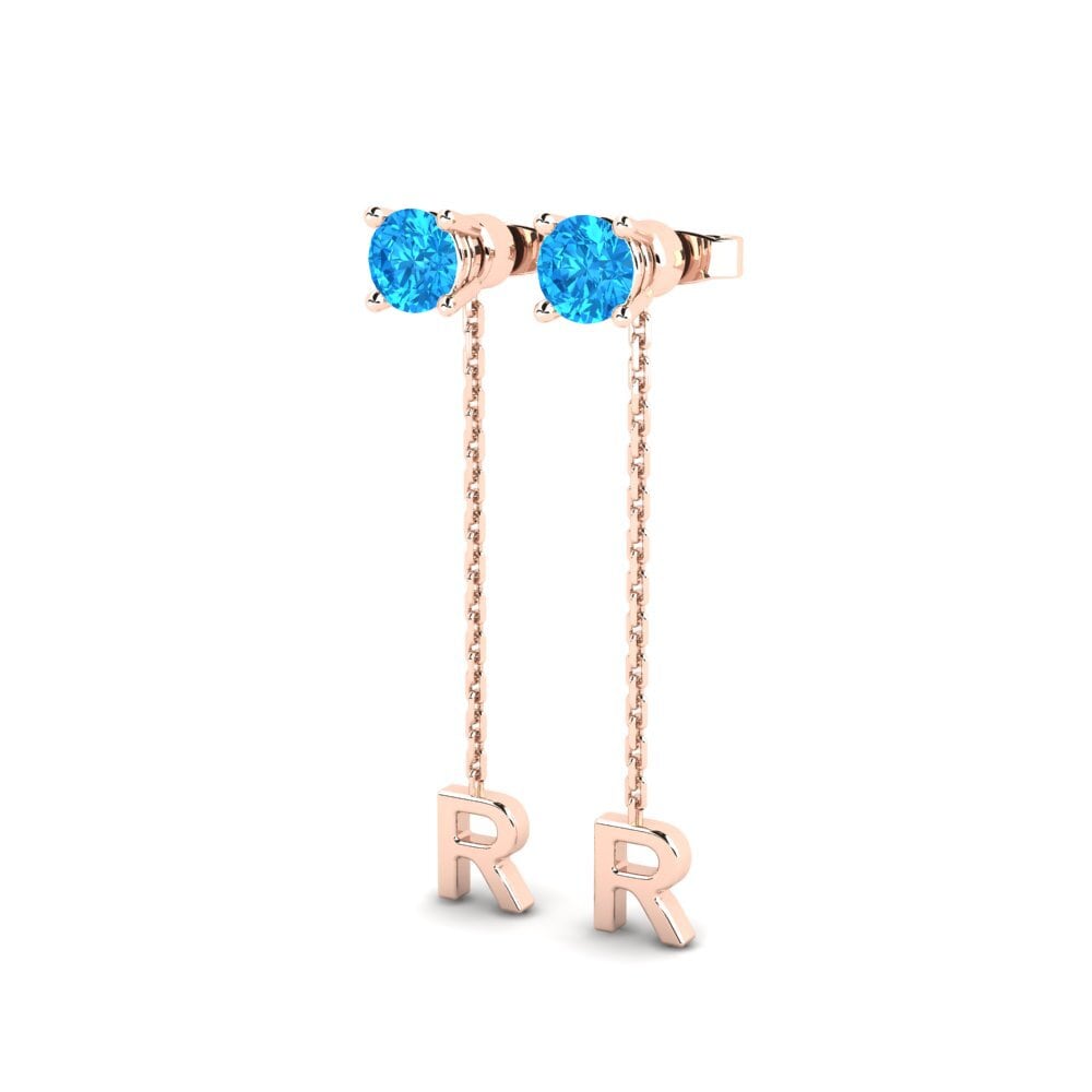 Blauer Topas Damen ohrring Aundrea R
