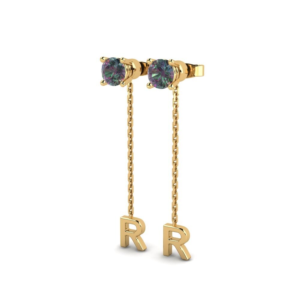 14ct Yellow Gold Mystic Topaz Women's Earring Aundrea R