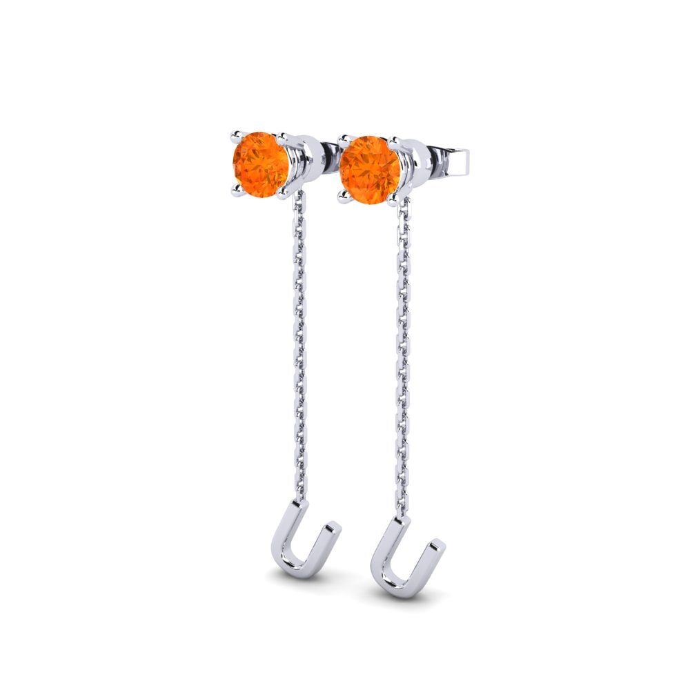 Orange Sapphire Women's Earring Aundrea U