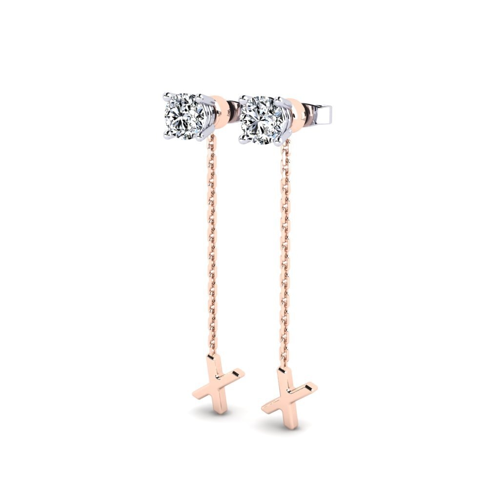 14ct Rose & White Gold Women's Earring Aundrea X