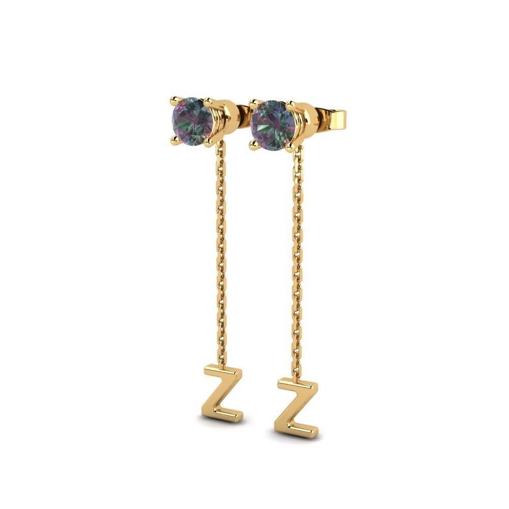 14ct Yellow Gold Mystic Topaz Women's Earring Aundrea Z