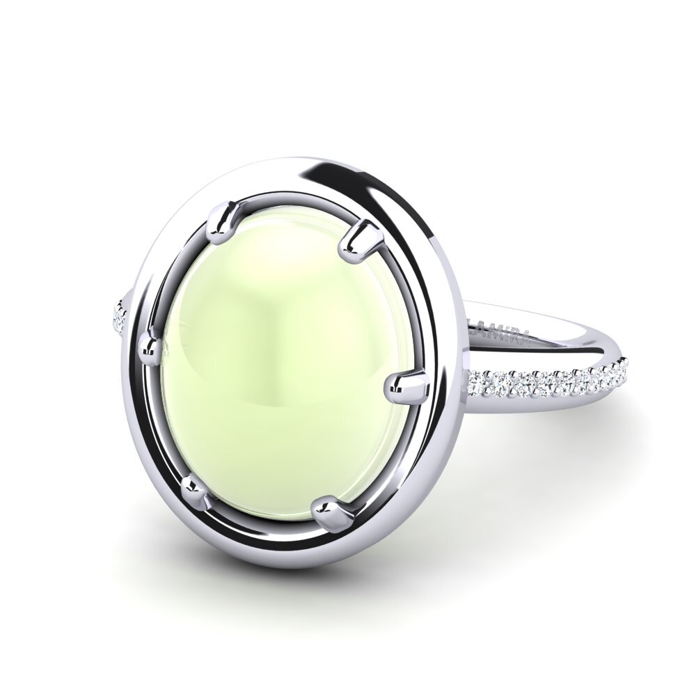 Amatista Verde Cabujón Anillo Aunika