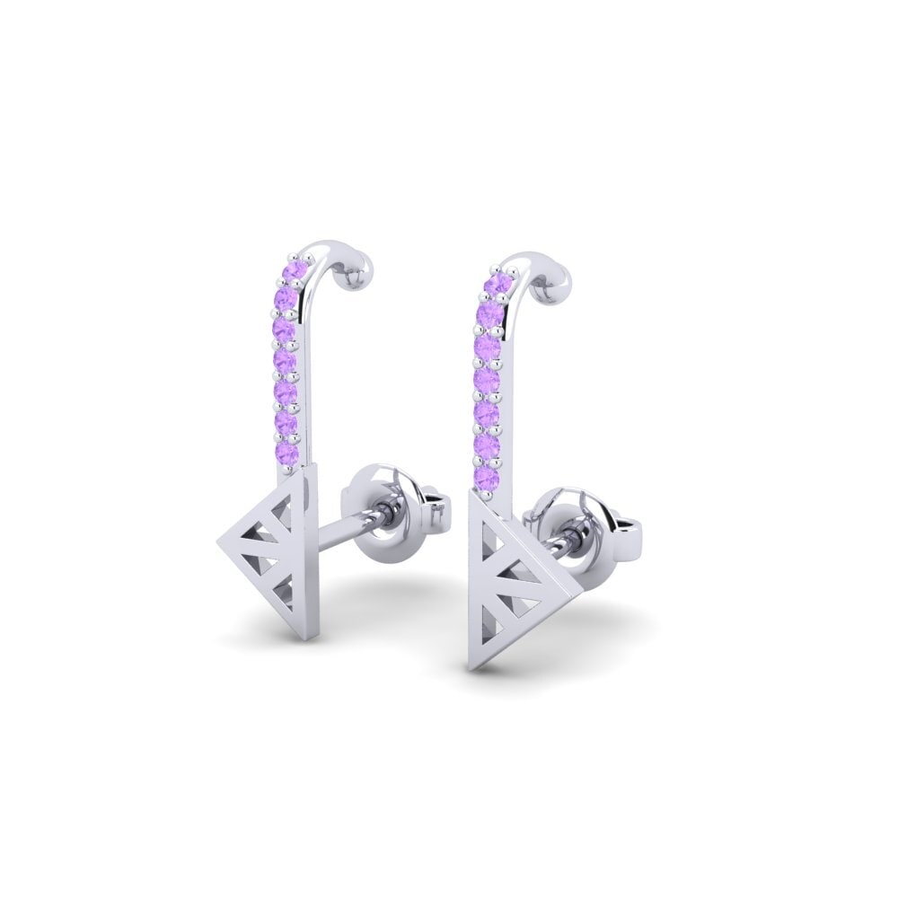 Weißgold 750 Amethyst Damen ohrring Aureli - A