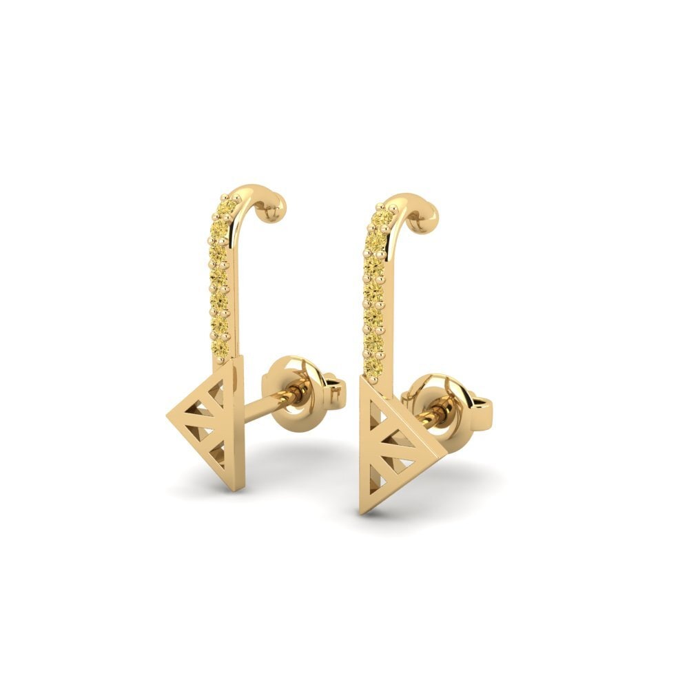 Yellow Diamond Women's Earring Aureli - A