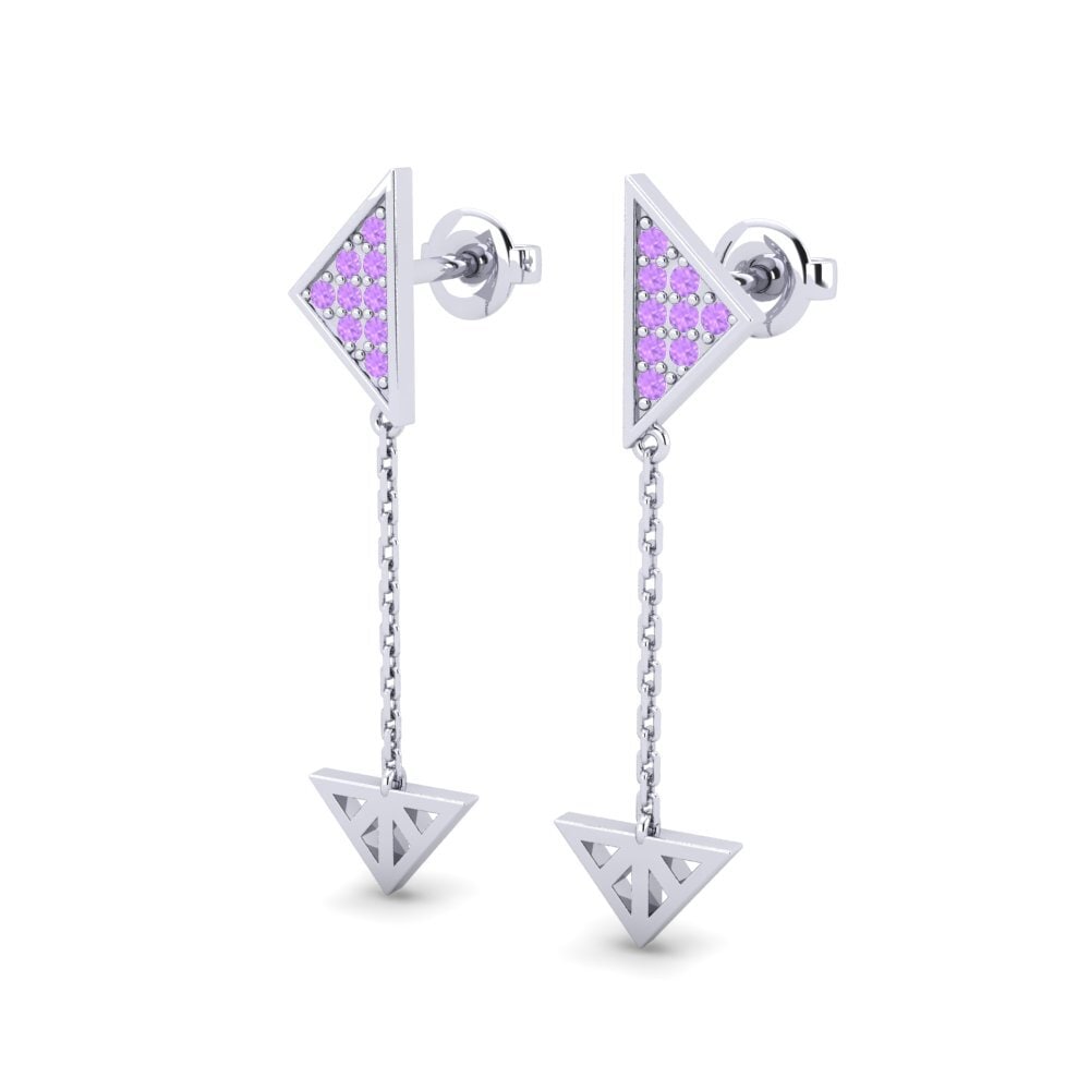 Weißgold 750 Amethyst Damen ohrring Aureli - B