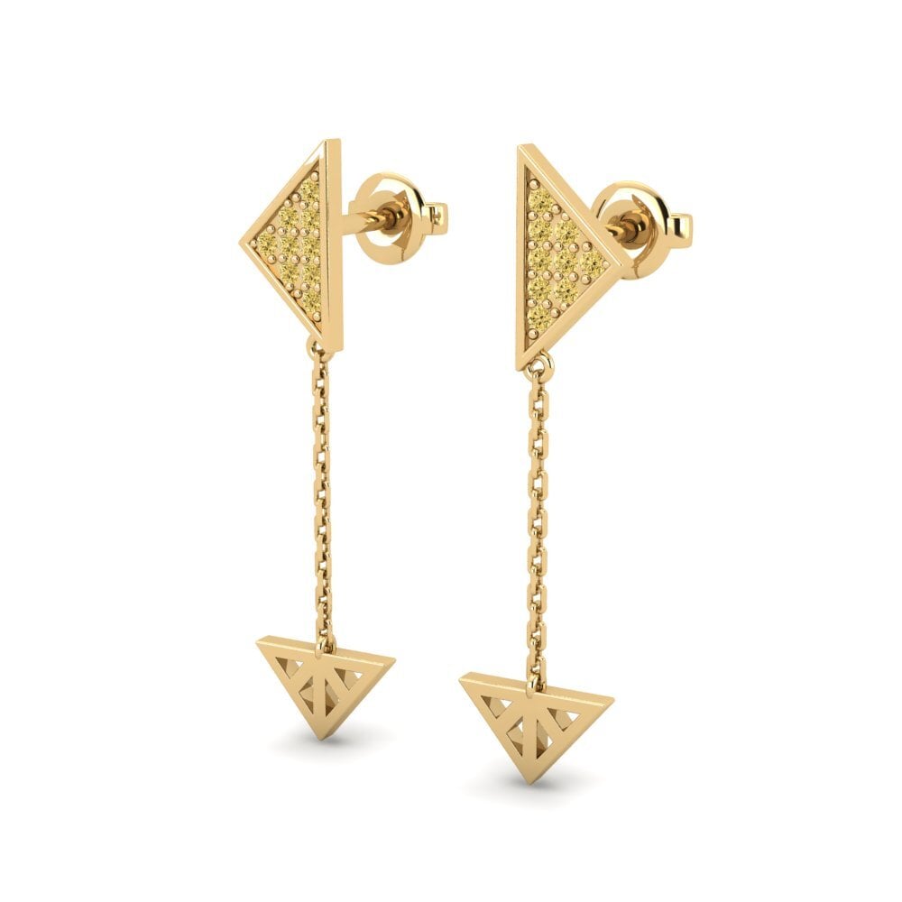Diamante Amarillo Pendiente de mujer Aureli - B