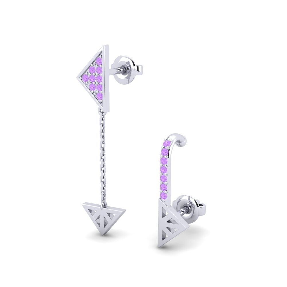 Weißgold 750 Amethyst Damen ohrring Aureli - SET