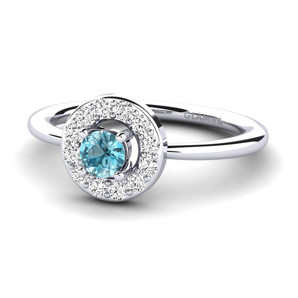 Blauer Zirkon Verlobungsring Auretta