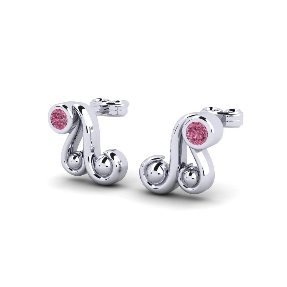 18k White Gold Rhodolite Garnet Kid's Earring Aurg
