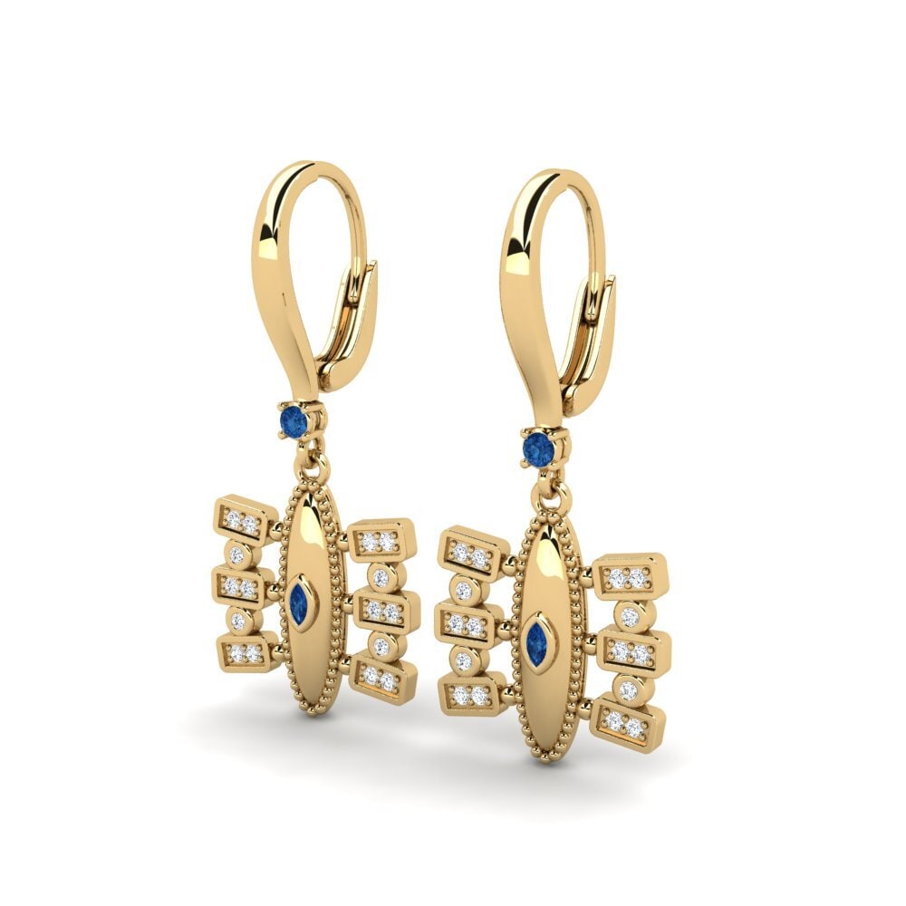 Mixed Dark Blue Zirconia Women's Earring Ausceigha