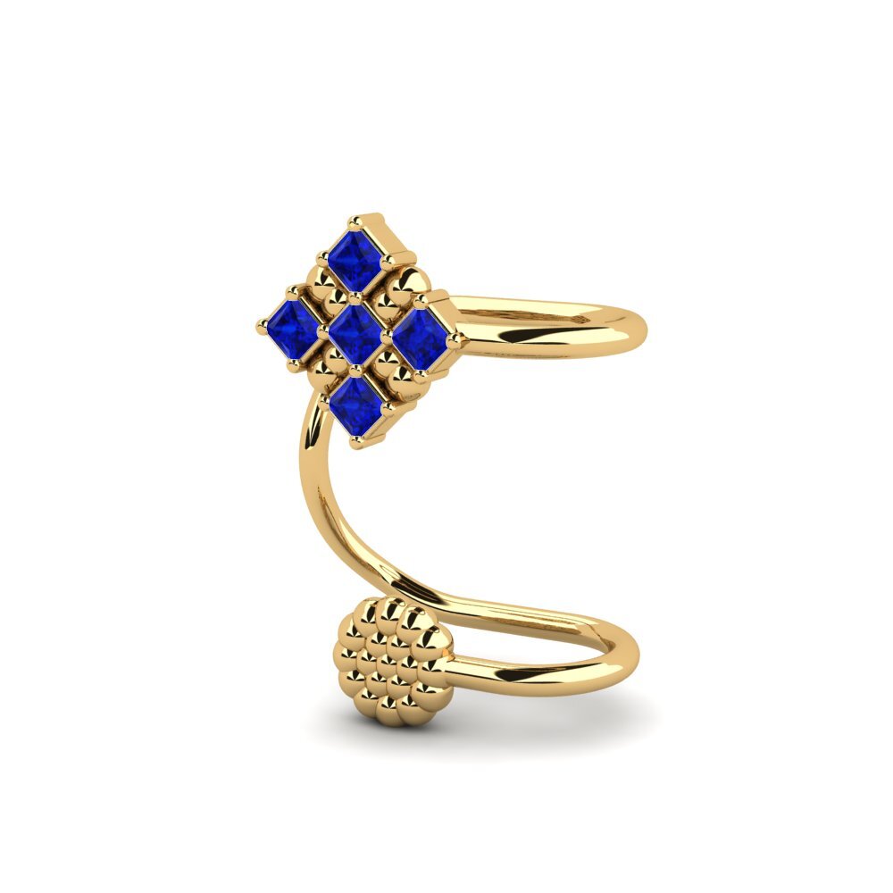 18k Oro Amarillo Princesa Pendiente de mujer Ausmusud