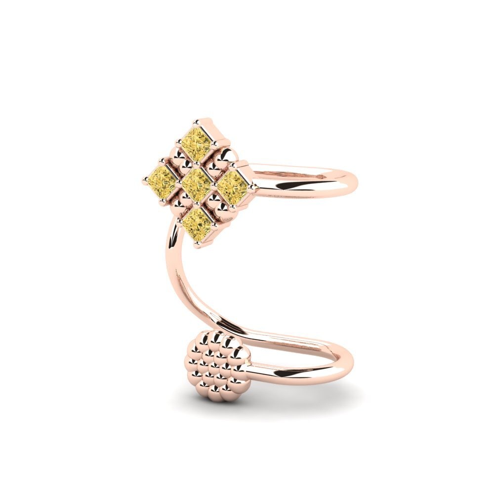Princess Yellow Diamond Women's Earring Ausmusud