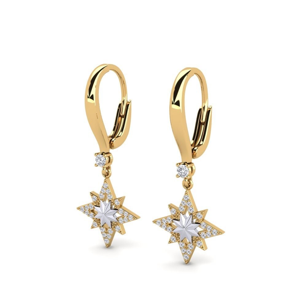 14k Oro Amarillo/Blanco Pendiente de mujer Ausrine