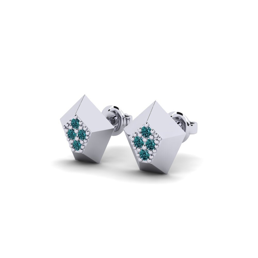Platino Diamante Azul Pendiente de mujer Australis