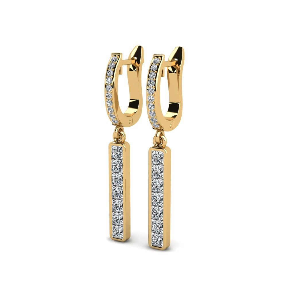 14k Oro Amarillo Princesa Pendiente de mujer Auteur