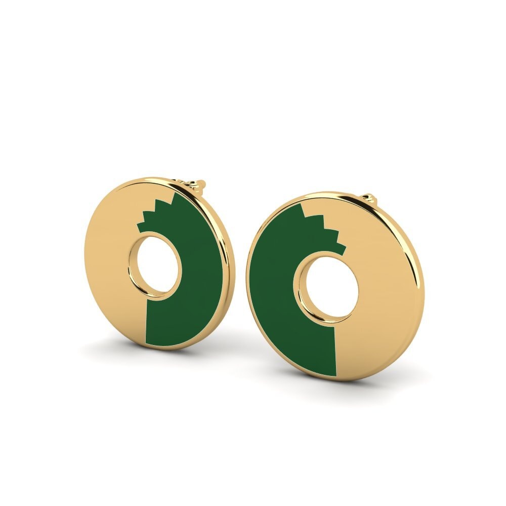9k Oro Amarillo Pendientes Avalloc