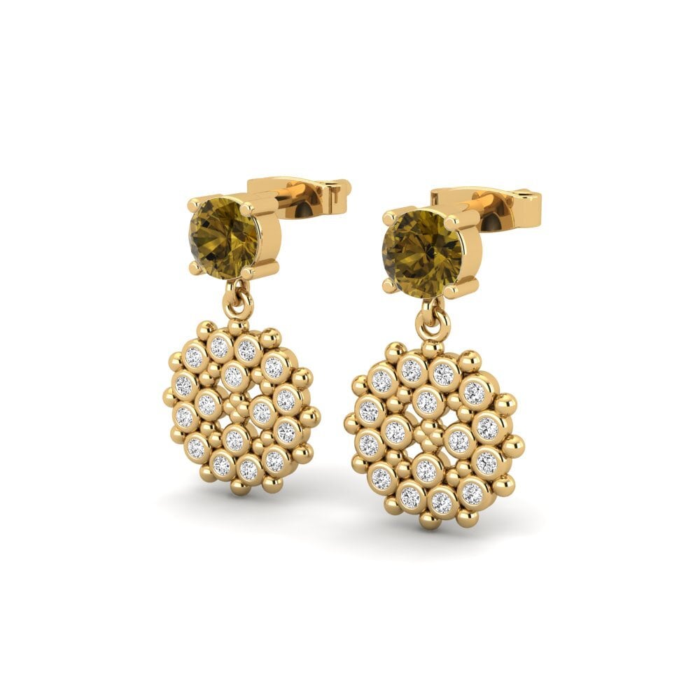 Đá Zircon Nâu Bông tai nữ Aven