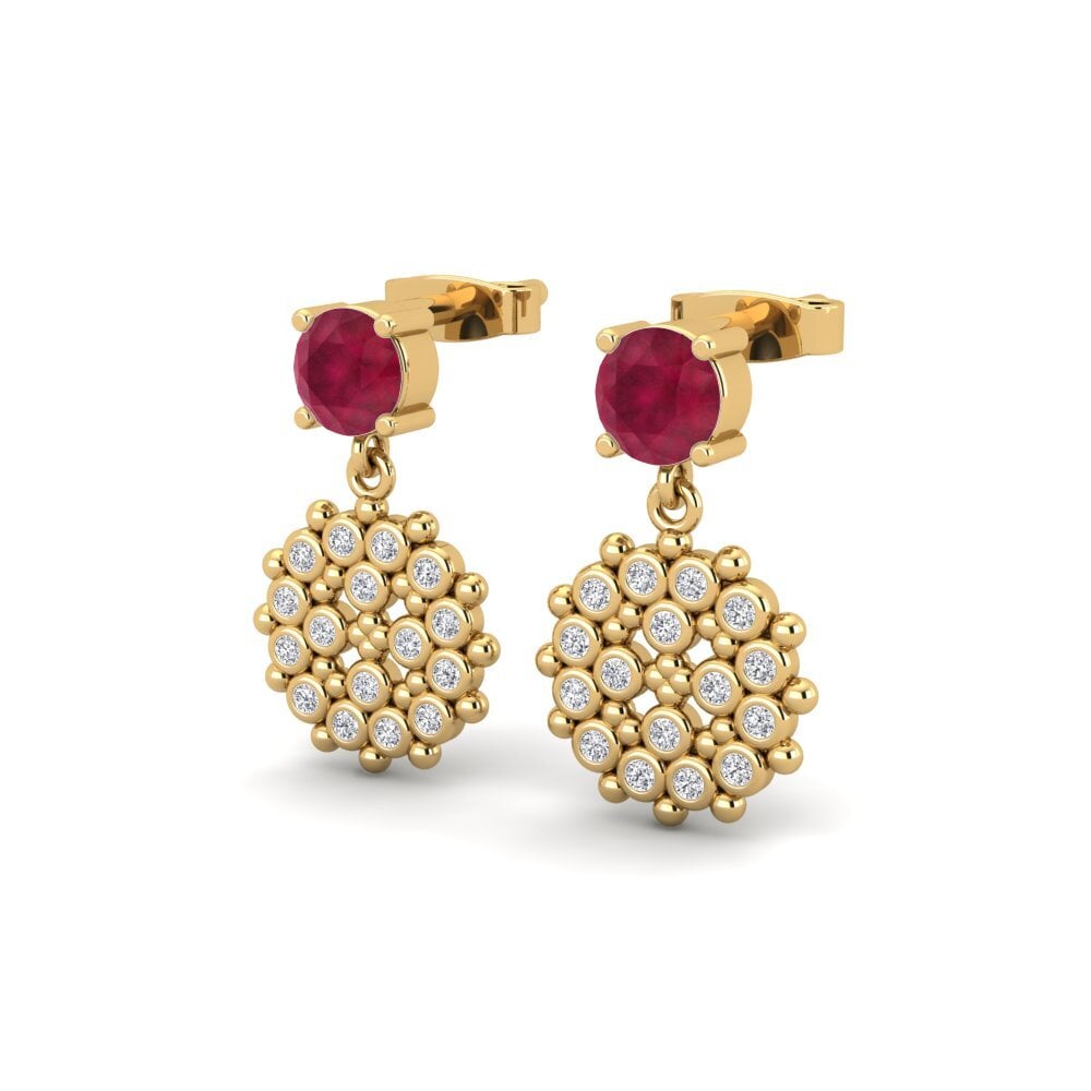 Đá Ruby / Hồng Ngọc Bông tai nữ Aven