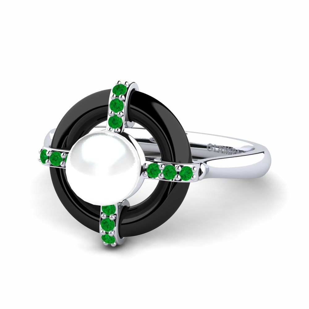 Ceramic  Emerald Engagement Rings