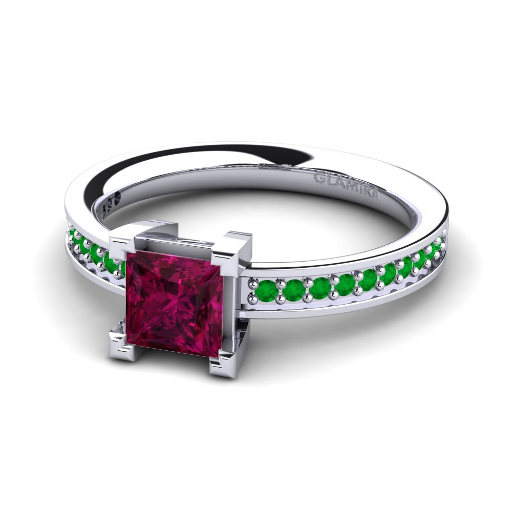 Rhodolite Garnet Engagement Ring Aversa