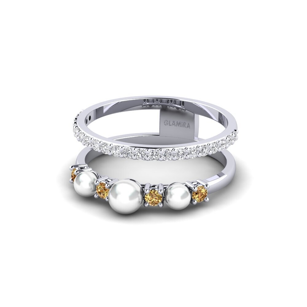950 Platinum Brown Diamond Ring Avignon