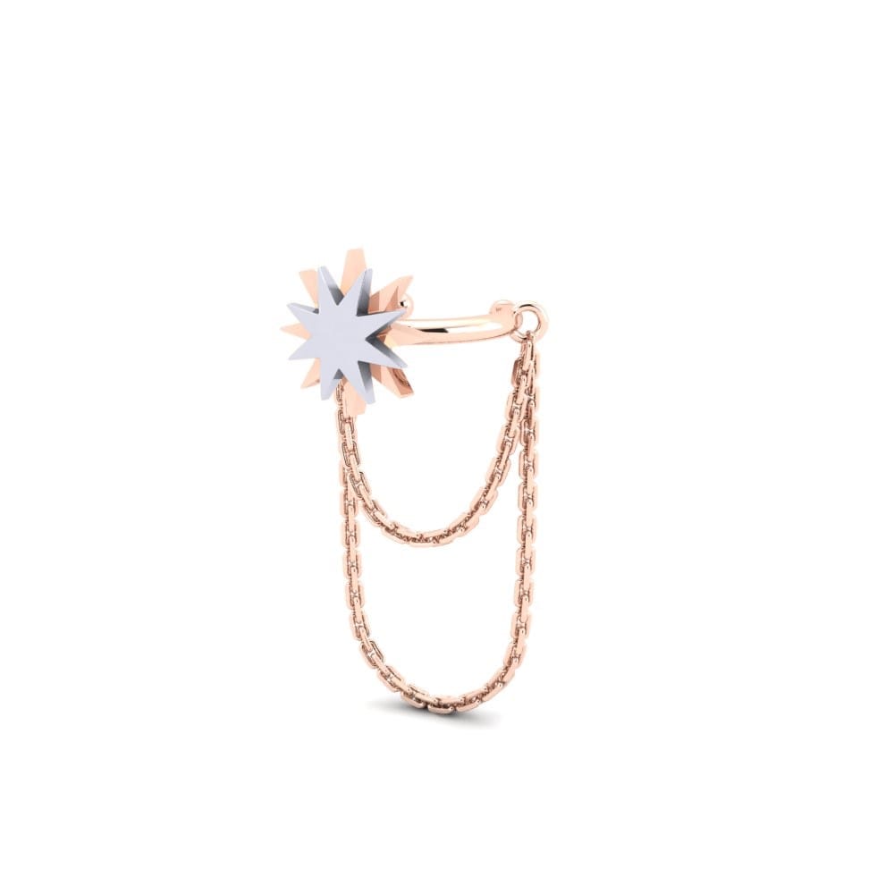 9k Oro Rosa/Blanco Pendientes Avvolgere