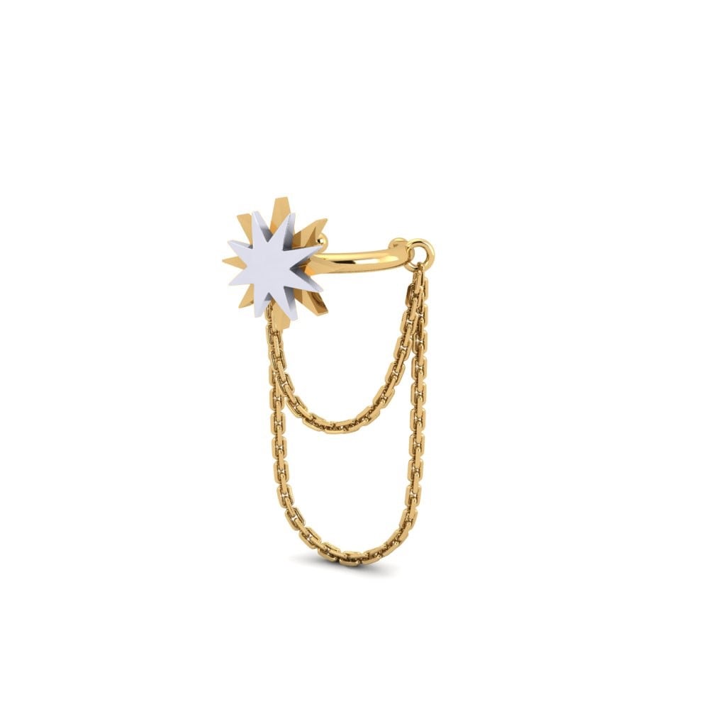 14ct Yellow & White Gold Earring Avvolgere