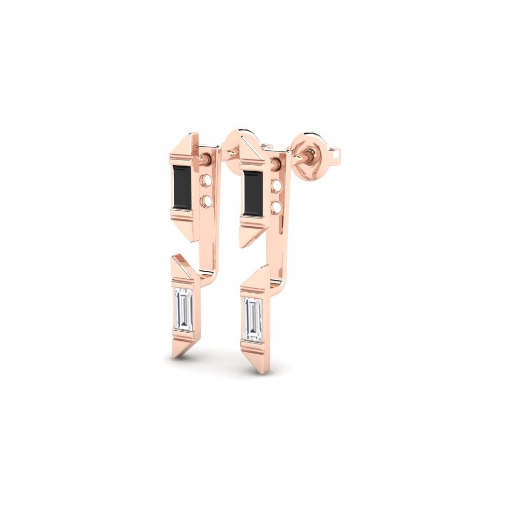 14k Rose Gold Black Sapphire Women's Earring Awesome