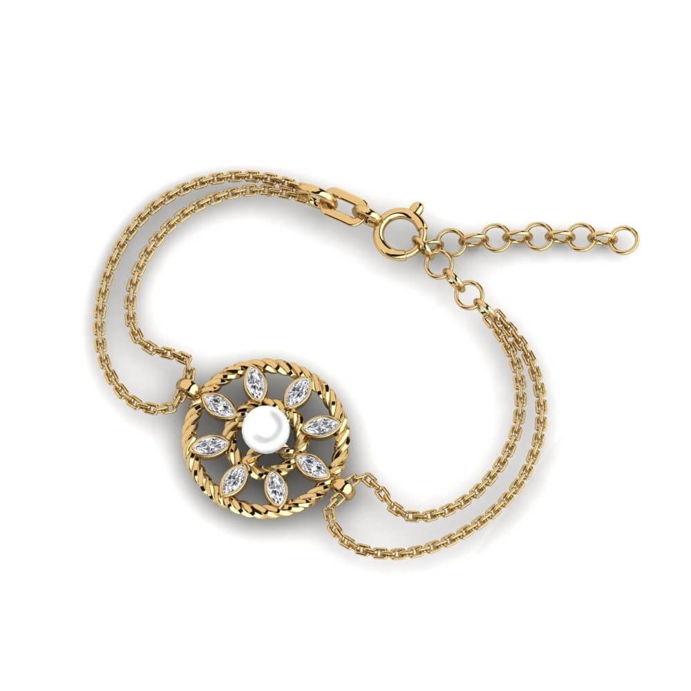 18k Oro Amarillo Diamante cultivado en laboratorio Pulsera de Mujer Ayreip