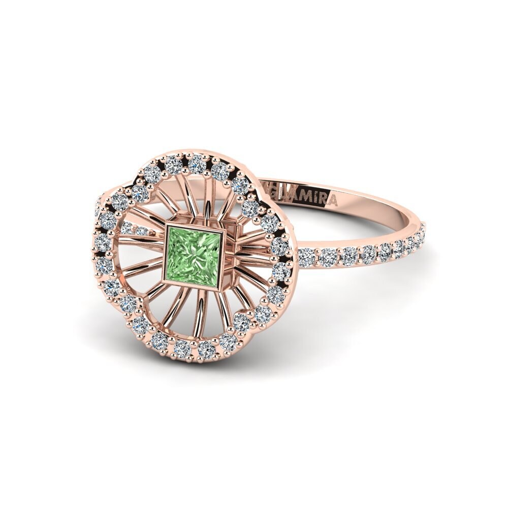 Diamante Verde Anillo Ayyower
