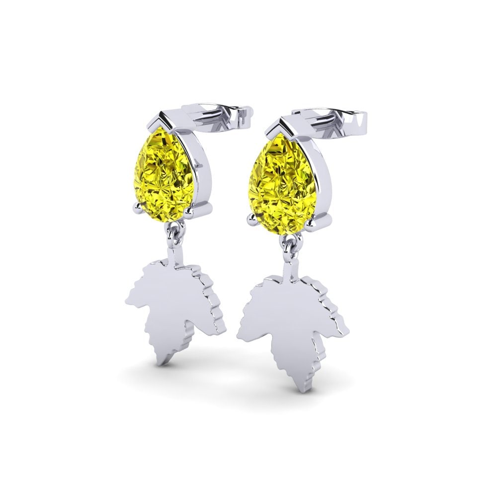 Pear Yellow Diamond Women's Earring Azry