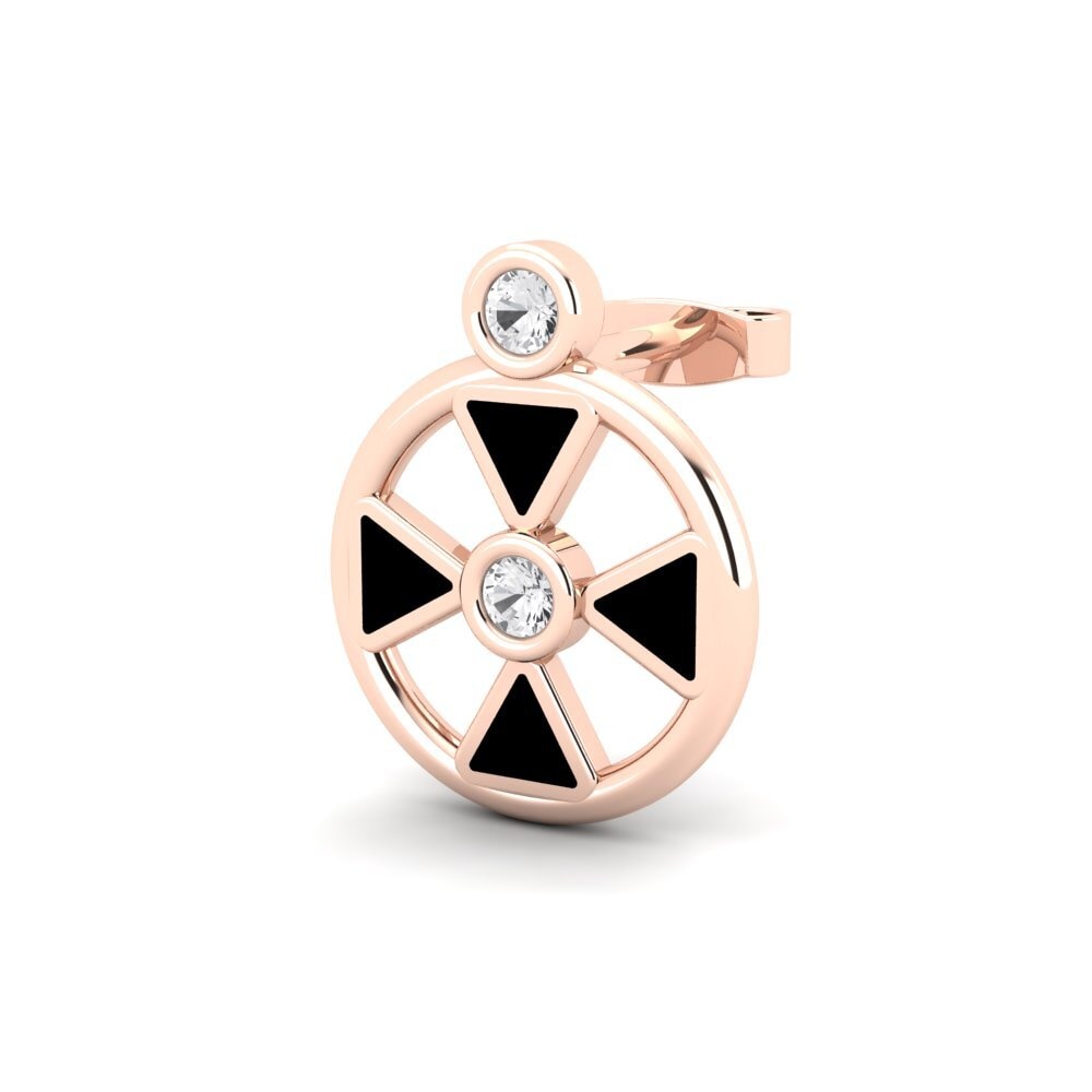 9ct Rose Gold White sapphire Men's Earring Bagatelle