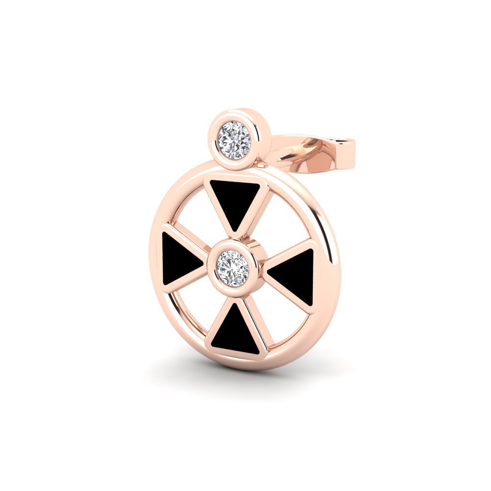 18ct Rose Gold Lab Grown Diamond Men's Earring Bagatelle