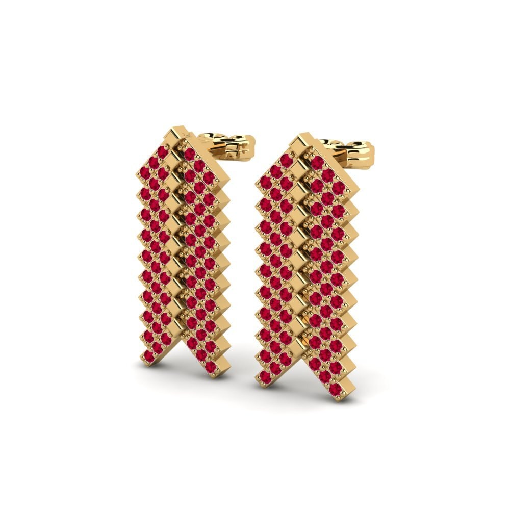 Đá Ruby / Hồng Ngọc Bông tai nữ Bagdemagus