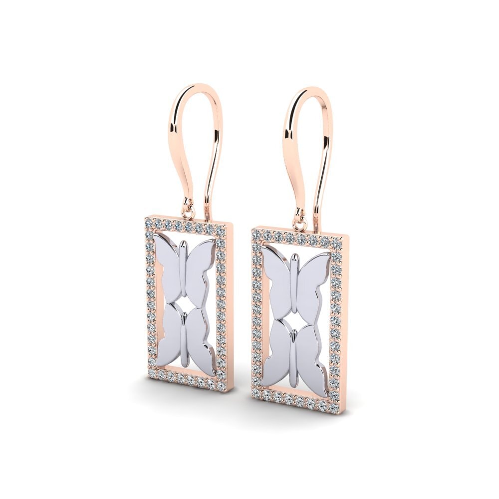 14ct Rose / White Gold Women's Earring Baggy