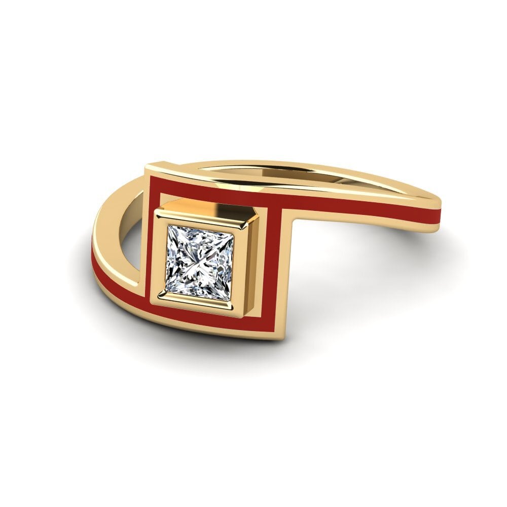 9ct Yellow Gold Engagement Ring Bahoue