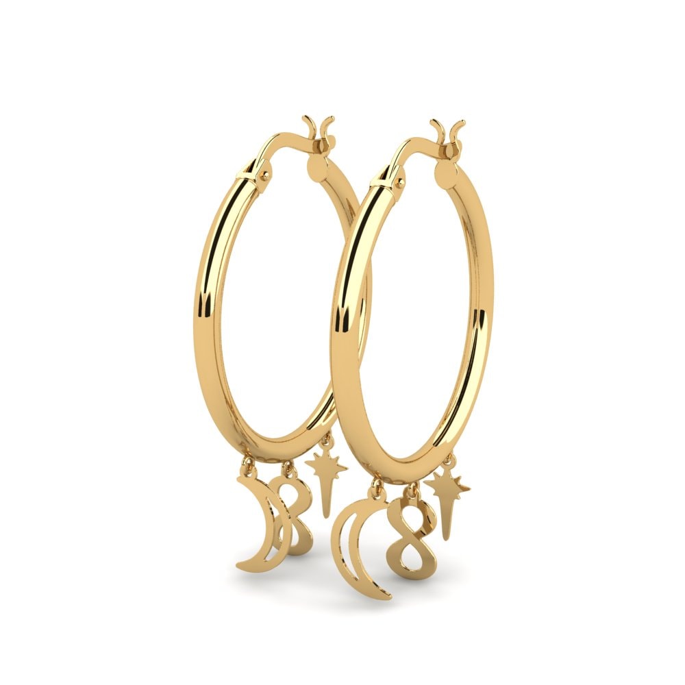 9k Oro Amarillo Pendientes Baigum
