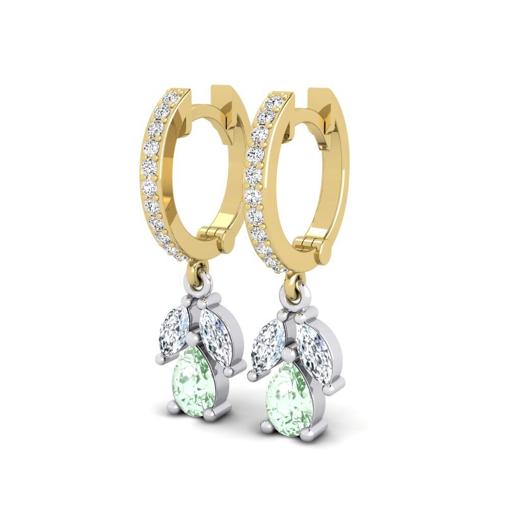 14ct Yellow & White Gold Green Amethyst Women's Earring Bailee