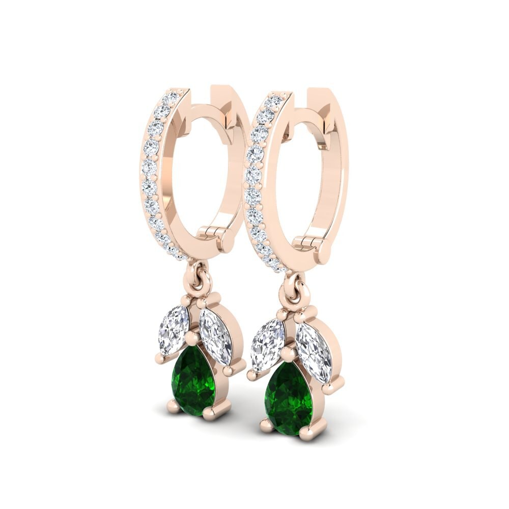 18ct Rose Gold Green Tourmaline Women's Earring Bailee