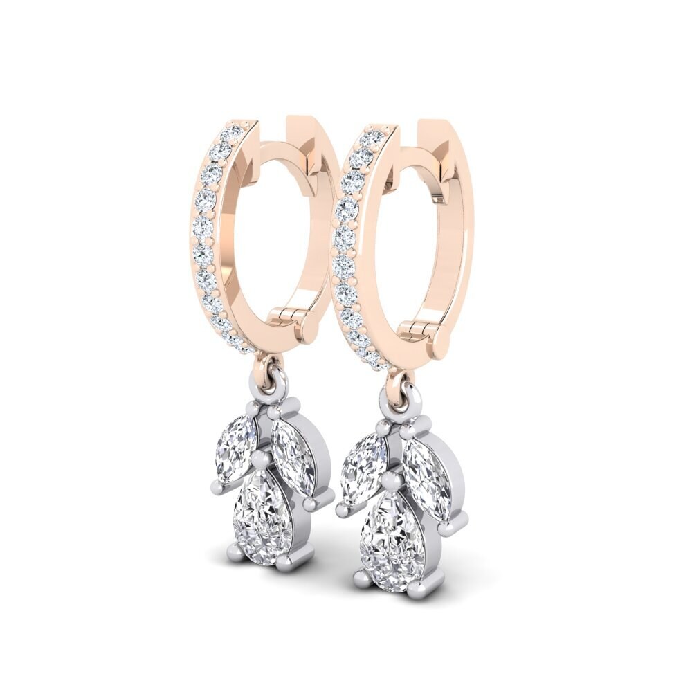 9ct Rose & White Gold Women's Earring Bailee