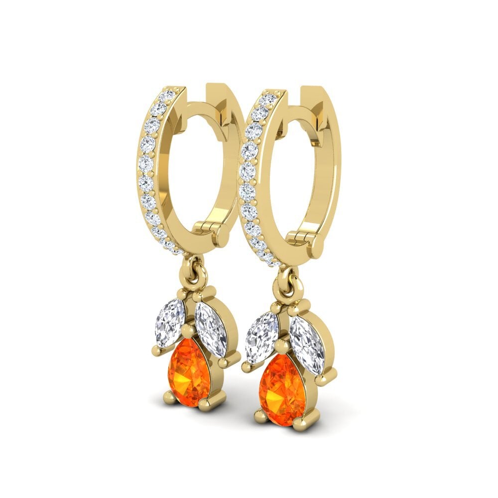 Orangefarbener Saphir Damen ohrring Bailee